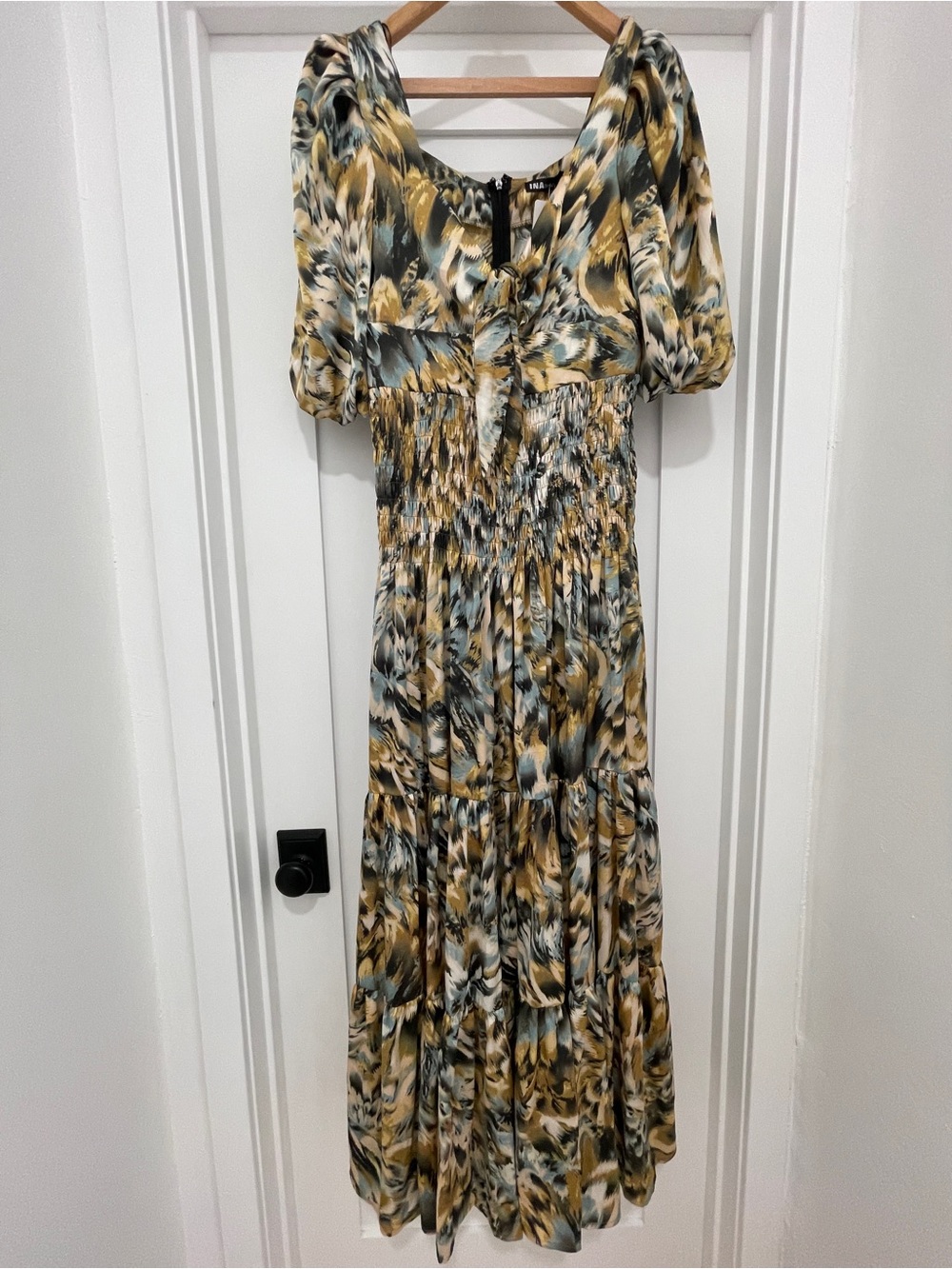 Ina Puff Sleeve Floral Print Maxi Dress NWT